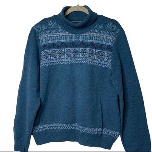 Monsieur Lacenaire blue 100% wool knitted high neck sweater size L